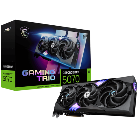 MSI Video Card Nvidia GeForce RTX 5070 12G GAMING TRIO OC, 12GB GDDR7, 192bit, Effective Memory Clock: 28000MHz, Boost: 2610 MHz