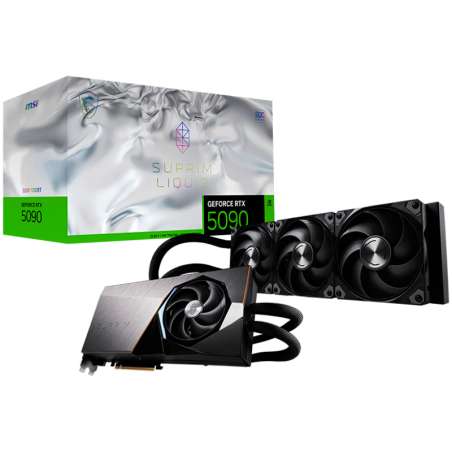 MSI Video Card NVIDIA GeForce RTX 5090 32G SUPRIM LIQUID SOC, 32GB GDDR7, 512-bit, 2580 MHz Boost (Gaming Mode), 21760 CUDA Core