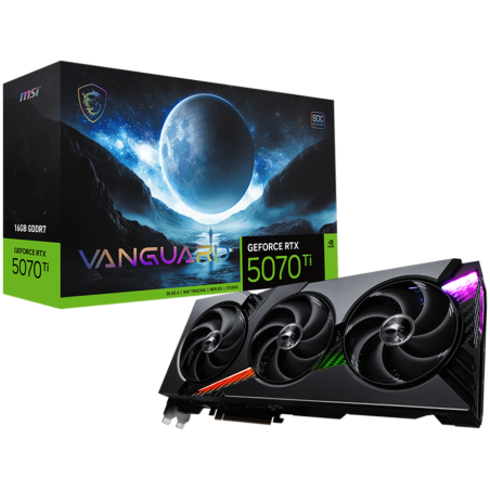 MSI Video Card Nvidia GeForce RTX 5070 TI 16G VANGUARD SOC, 16GB GDDR7, 256bit, Effective Memory Clock: 28000MHz, Boost: 2588 MH