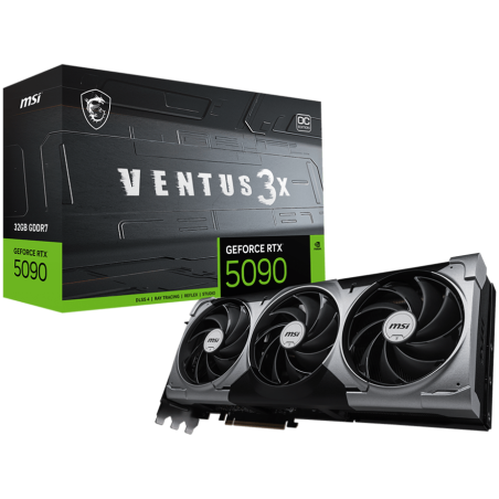 MSI Video Card Nvidia GeForce RTX 5090 32G VENTUS 3X OC, 32GB GDDR7, 512bit, Effective Memory Clock: 28000MHz, Boost: 2437 MHz, 