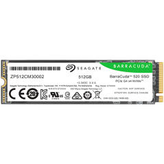 SSD SEAGATE BarraCuda 520 512GB M.2 2280-S2 PCIe Gen4 x4 NVMe 1.4, Read/Write: 5000/3800 MBps, TBW 200