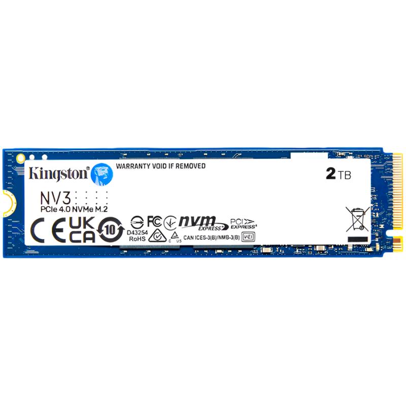 Kingston 2TB NV3 SSD M.2 2230 PCIe 4.0 NVMe, Read: 6,000/ Write: 5,000MB/s