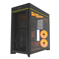 Montech кутия Case ATX - HS01 PRO (W) - 5 x 120 mm ARGB Fans, USB-C, Black