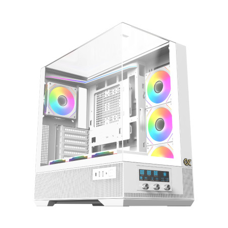 Xigmatek кутия Case EATX - Vision Arctic - 7 ARGB Fans, LCD Display Panel, Smart Fan Control