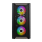 Montech кутия Case ATX - XR Wood (B) - 4 x 120 mm ARGB Fans, Wood, USB-C, Black