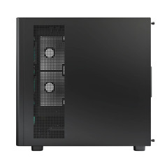Montech кутия Case ATX - XR Wood (B) - 4 x 120 mm ARGB Fans, Wood, USB-C, Black