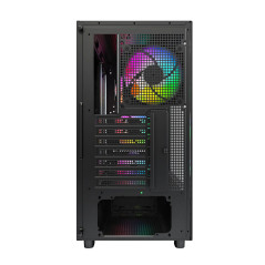 Montech кутия Case ATX - XR Wood (B) - 4 x 120 mm ARGB Fans, Wood, USB-C, Black