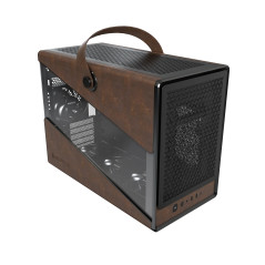 Montech кутия Case mATX - Heritage PRO (B) - USB-C, Leather, 4 x 120 mm Fans