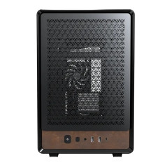Montech кутия Case mATX - Heritage PRO (B) - USB-C, Leather, 4 x 120 mm Fans