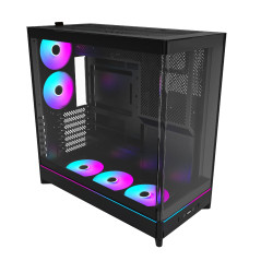 Montech кутия Case ATX - HS02 PRO (B) - 5 x 120 mm ARGB Fans, USB-C, Black