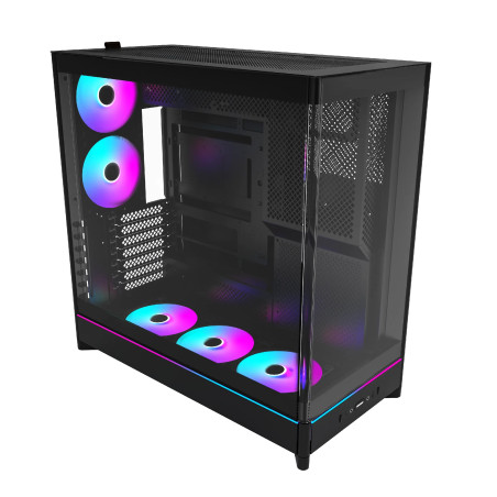 Montech кутия Case ATX - HS02 PRO (B) - 5 x 120 mm ARGB Fans, USB-C, Black