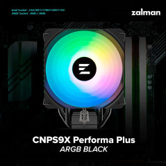 Zalman охлаждане за процесор CPU Cooler CNPS9X PERFORMA PLUS ARGB BLACK LGA1851/AM5