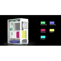 Zalman кутия Case ATX - i3 NEO ARGB White - Mesh, aRGB, Tempered Glass