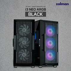 Zalman кутия Case ATX - i3 NEO ARGB Black - Mesh, aRGB, Tempered Glass