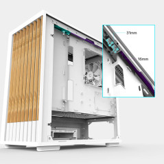 Zalman кутия Case mATX - P10 NAMU WHITE - Wood, USB-C