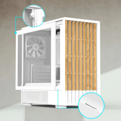 Zalman кутия Case mATX - P10 NAMU WHITE - Wood, USB-C