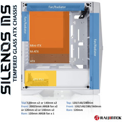 Raijintek кутия Case ATX - SILENOS MS PRO WHITE - 2 x 200 mm ARGB Fans