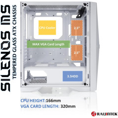 Raijintek кутия Case ATX - SILENOS MS PRO WHITE - 2 x 200 mm ARGB Fans