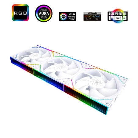 Thermalright Комплект вентилатори Fan Pack 3-in-1 3x120mm - TL-M12QW x 3 - White, Infinity Mirror, Daisy-Chain, A-RGB