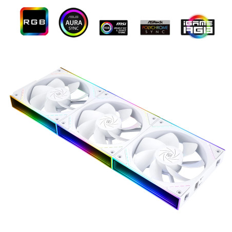 Thermalright Комплект вентилатори Fan Pack 3-in-1 3x120mm - TL-M12QRW x 3 - White, Reverse, Infinity Mirror, Daisy-Chain, A-RGB