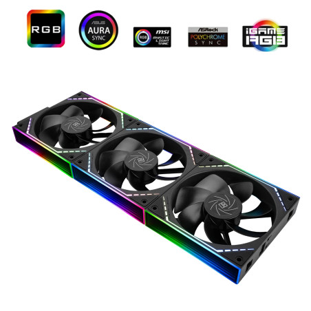 Thermalright Комплект вентилатори Fan Pack 3-in-1 3x120mm - TL-M12QR x 3 - Reverse, Infinity Mirror, Daisy-Chain, A-RGB