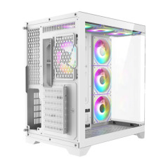 Gamemax кутия Case ATX - HYPE-A White - 4 x 120 mm Addressable RGB fans