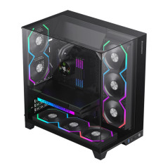 Gamemax кутия Case ATX - Infinity Pro Black - 5 x 120 mm Addressable RGB fans