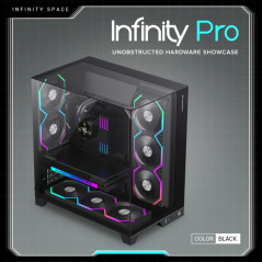 Gamemax кутия Case ATX - Infinity Pro Black - 5 x 120 mm Addressable RGB fans