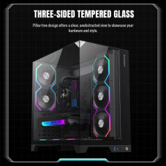 Gamemax кутия Case ATX - Infinity Pro Black - 5 x 120 mm Addressable RGB fans