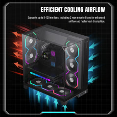 Gamemax кутия Case ATX - Infinity Pro Black - 5 x 120 mm Addressable RGB fans