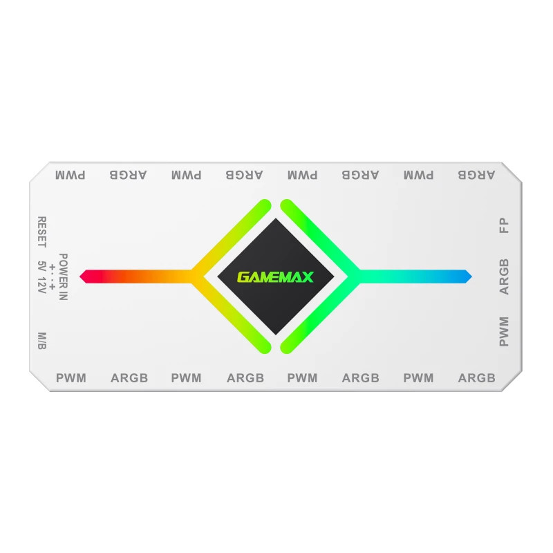 Gamemax разклонител за вентилатори Fan Hub - V4.0 PWM ARGB Hub + Controller White Gamemax разклонител за вентилатори Fan Hub - V4.0 PWM ARGB Hub + Controller White