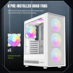 Gamemax кутия Case ATX - Storm 2 AW - 6 x 120 mm Addressable RGB fans