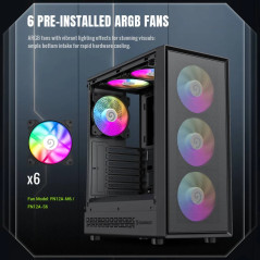 Gamemax кутия Case ATX - Storm 2 AB - 6 x 120 mm Addressable RGB fans