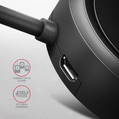 AXAGON HUE-P1A 4x USB3.2 Gen 1 ROUND hub, micro USB power IN, 30cm USB-A cable