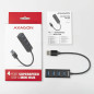 AXAGON HUE-M1A 4x USB3.2 Gen 1 MINI hub, metal, 20cm USB-A cable AXAGON HUE-M1A 4x USB3.2 Gen 1 MINI hub, metal, 20cm USB-A cable
