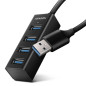 AXAGON HUE-M1A 4x USB3.2 Gen 1 MINI hub, metal, 20cm USB-A cable AXAGON HUE-M1A 4x USB3.2 Gen 1 MINI hub, metal, 20cm USB-A cable