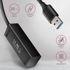 AXAGON HUE-M1A 4x USB3.2 Gen 1 MINI hub, metal, 20cm USB-A cable