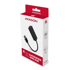 AXAGON HUE-M1A 4x USB3.2 Gen 1 MINI hub, metal, 20cm USB-A cable