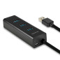AXAGON HUE-S2BL 4x USB3.0 Charging Hub 1.2m Cable, MicroUSB Charging AXAGON HUE-S2BL 4x USB3.0 Charging Hub 1.2m Cable, MicroUSB Charging