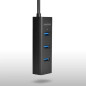 AXAGON HUE-S2BL 4x USB3.0 Charging Hub 1.2m Cable, MicroUSB Charging AXAGON HUE-S2BL 4x USB3.0 Charging Hub 1.2m Cable, MicroUSB Charging