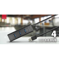 AXAGON HUE-S2BL 4x USB3.0 Charging Hub 1.2m Cable, MicroUSB Charging
