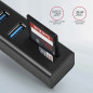 AXAGON HMA-CR3A 3x USB-A + SD/microSD, USB3.2 Gen 1 hub, metal, 20cm USB-A cable