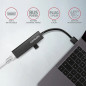 AXAGON HMA-GL3A 3x USB-A + GLAN, USB3.2 Gen 1 hub, metal, 20cm USB-A cable AXAGON HMA-GL3A 3x USB-A + GLAN, USB3.2 Gen 1 hub, metal, 20cm USB-A cable