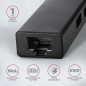 AXAGON HMA-GL3A 3x USB-A + GLAN, USB3.2 Gen 1 hub, metal, 20cm USB-A cable AXAGON HMA-GL3A 3x USB-A + GLAN, USB3.2 Gen 1 hub, metal, 20cm USB-A cable