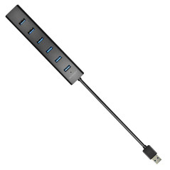 AXAGON HUE-SA7BP 7x USB3.0 ALU Charging Hub Incl. AC Adapter, Black