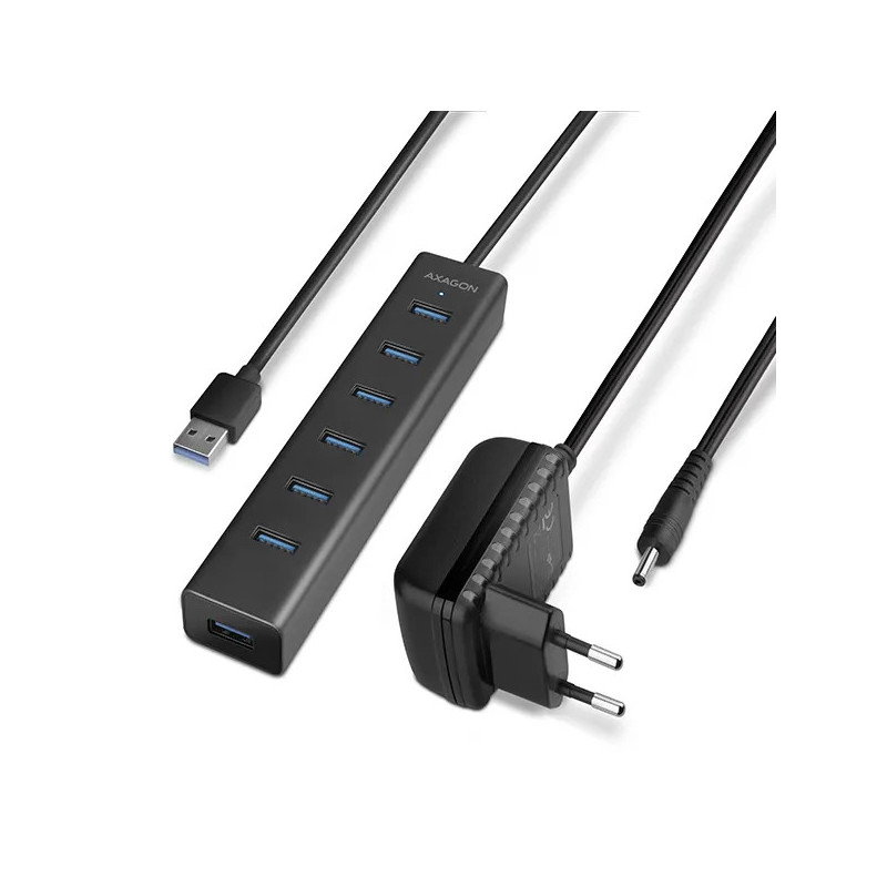 AXAGON HUE-SA7BP 7x USB3.0 ALU Charging Hub Incl. AC Adapter, Black AXAGON HUE-SA7BP 7x USB3.0 ALU Charging Hub Incl. AC Adapter, Black