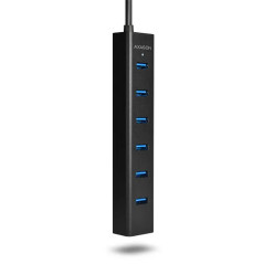 AXAGON HUE-SA7BP 7x USB3.0 ALU Charging Hub Incl. AC Adapter, Black