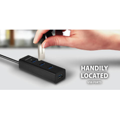 AXAGON HUE-S2BP 4x USB3.0 Charging Hub 1.2m Cable, MicroUSB Charging, Incl. AC Adapter