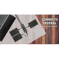 AXAGON HUE-S2BP 4x USB3.0 Charging Hub 1.2m Cable, MicroUSB Charging, Incl. AC Adapter
