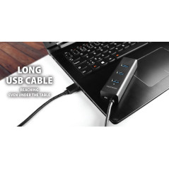 AXAGON HUE-S2BP 4x USB3.0 Charging Hub 1.2m Cable, MicroUSB Charging, Incl. AC Adapter